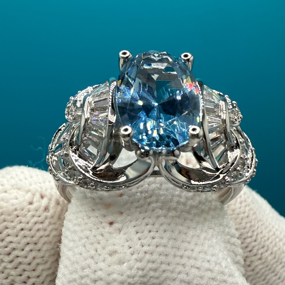 🩵Silver Sky Blue Topaz  Women's Ring🩵